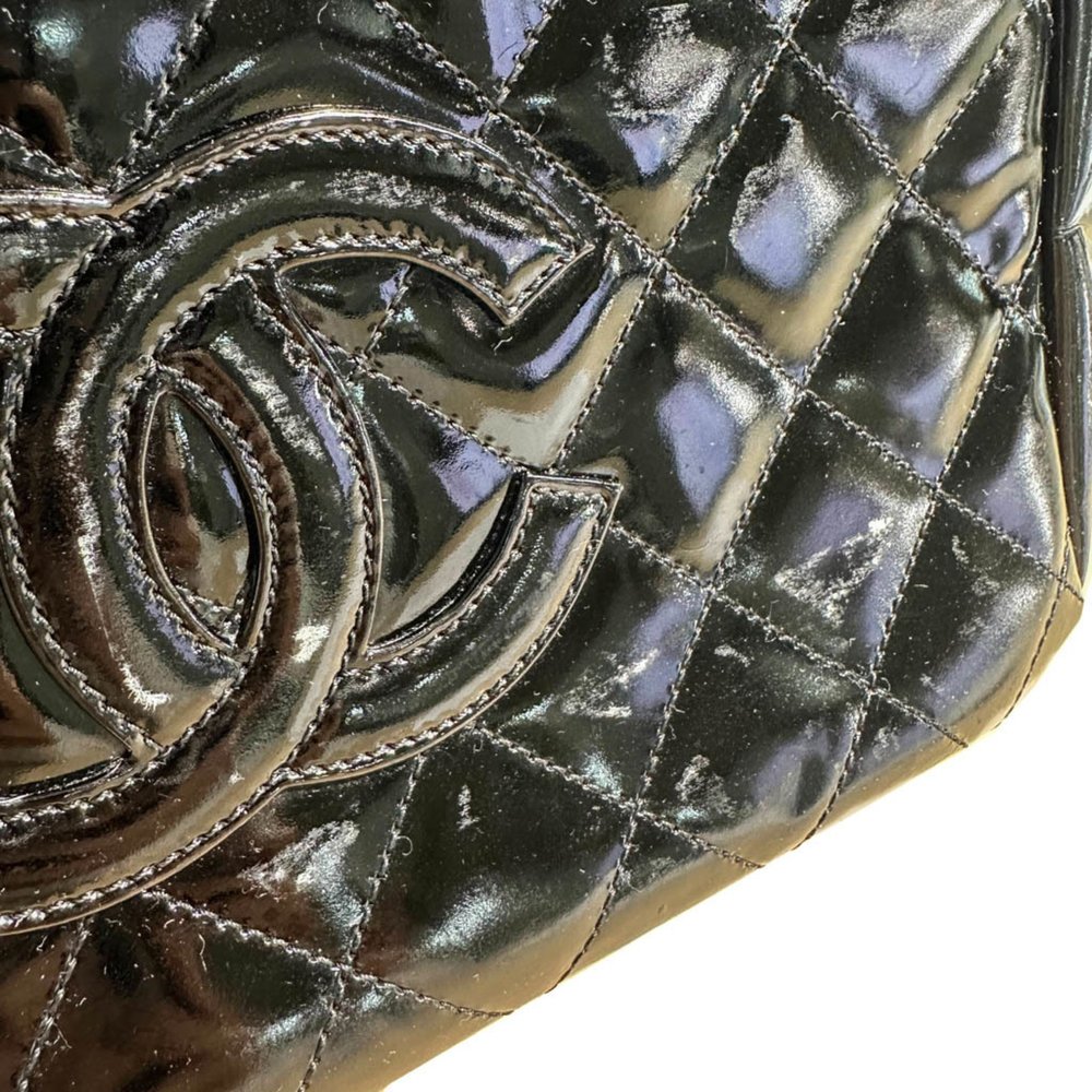 CHANEL Matelasse Chain Handle Patent Leather Handbag Black - Picture 6 of 16